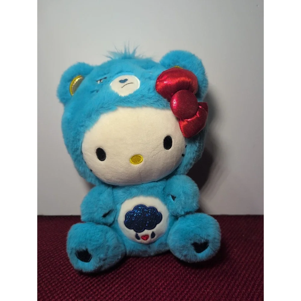 Hello Kitty x Care Bears Grumpy Bear Plush 2024 Basic Fun Sanrio Collab 10
